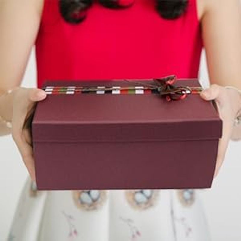 Emartbuy Rigid Gift Box with Ribbon, Rectangular Quality